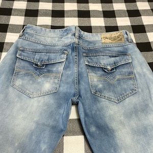 Buffalo David Bitton Straight Leg Jeans Size 32 x 32 Cotton Flap Pocket Light